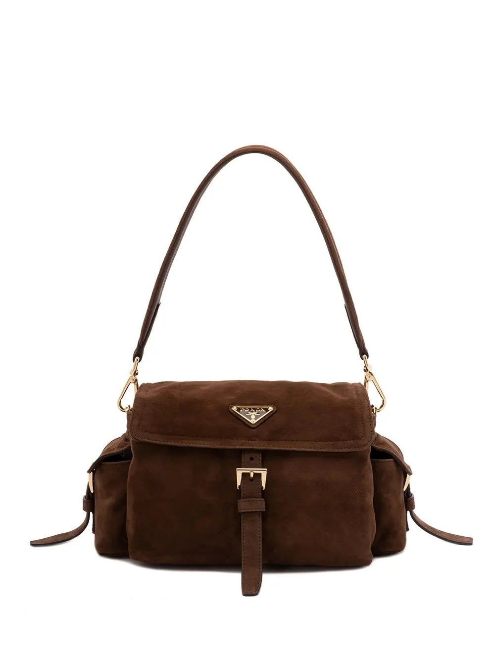Prada Suede Shoulder Bag with Pockets