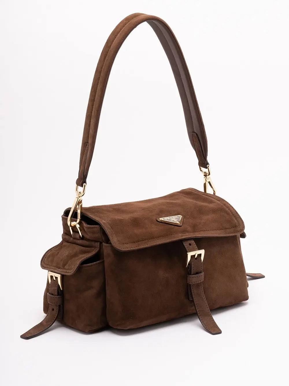 Prada Suede Shoulder Bag with Pockets