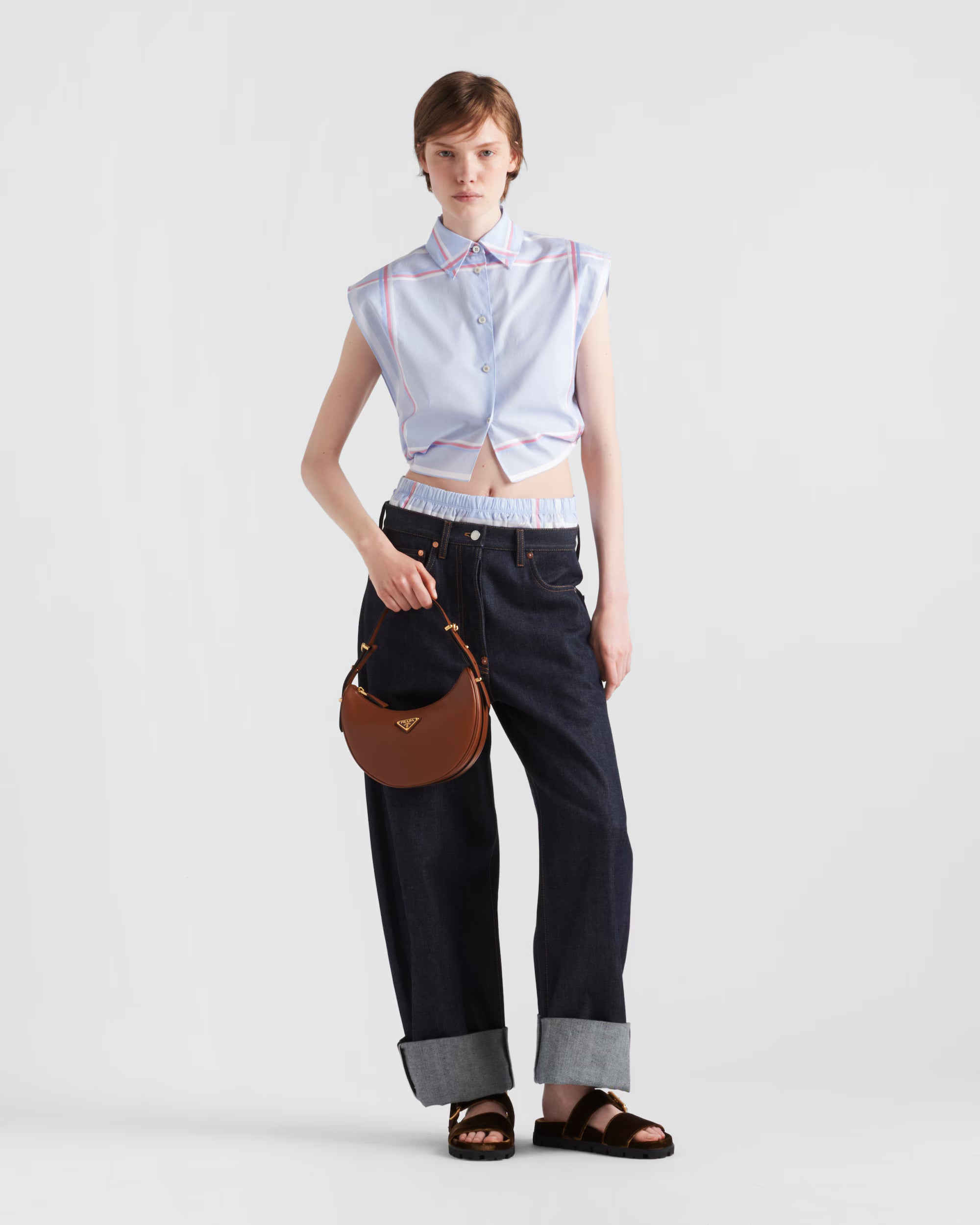 Prada Arqué small leather shoulder bag