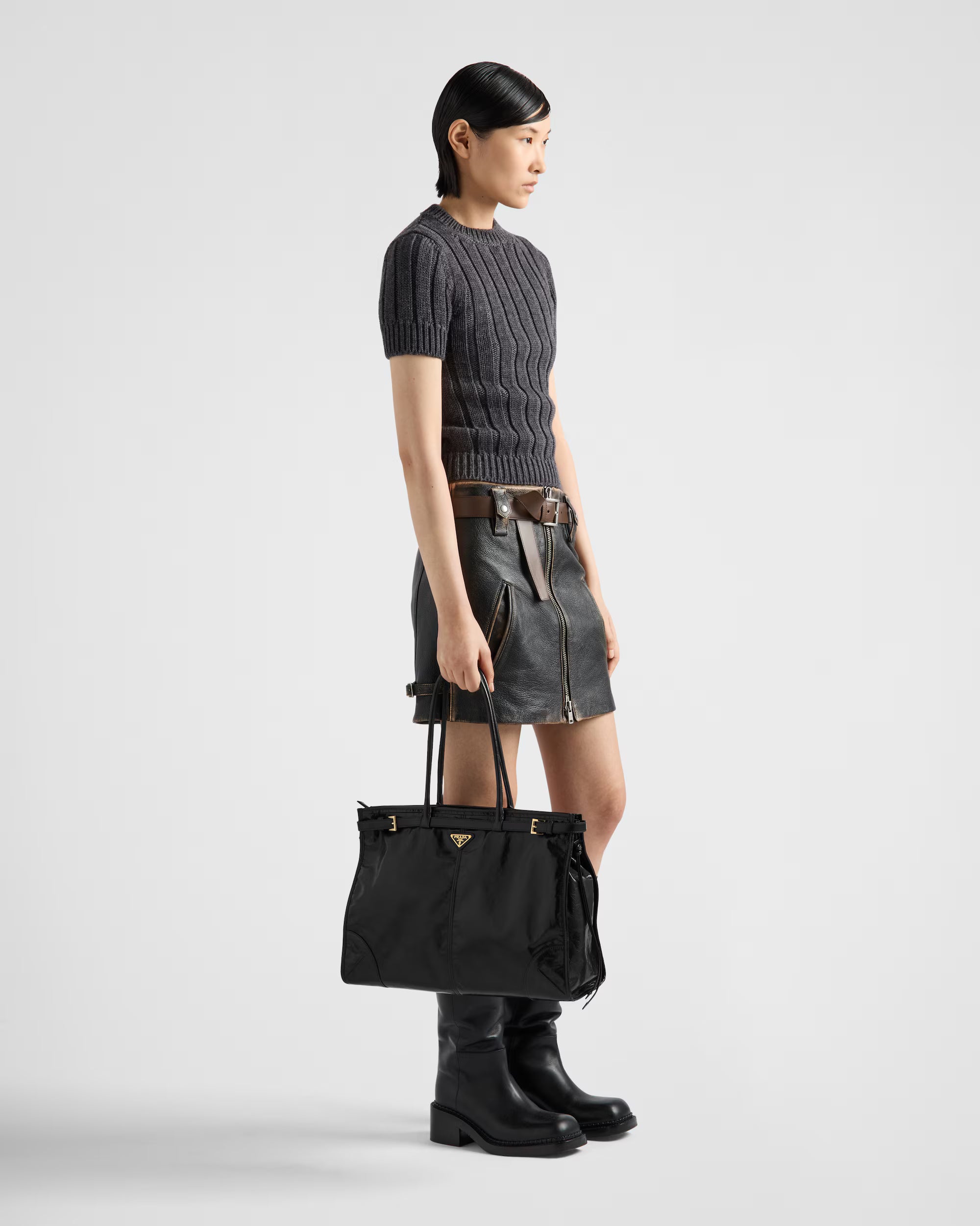 Prada Bonnie medium suede handbag