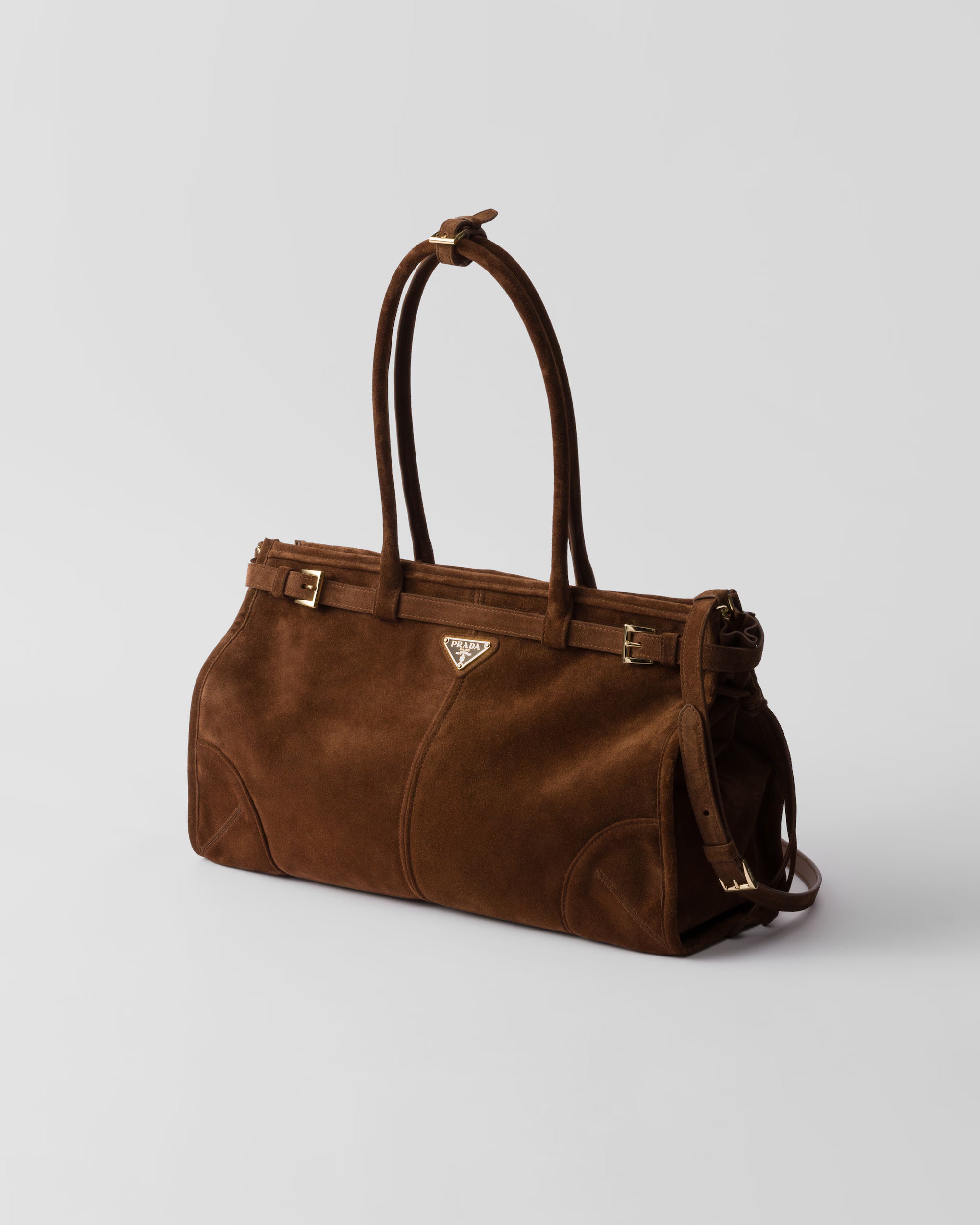 Prada Bonnie large suede handbag
