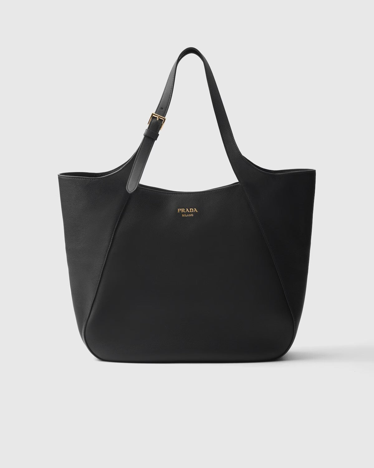 Prada Large Leather Tote Bag Black