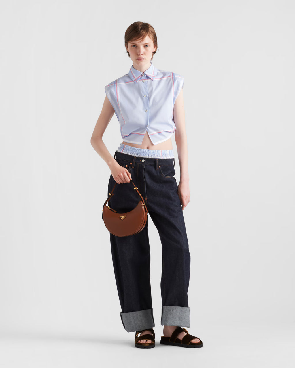 Prada Arqué small leather shoulder bag